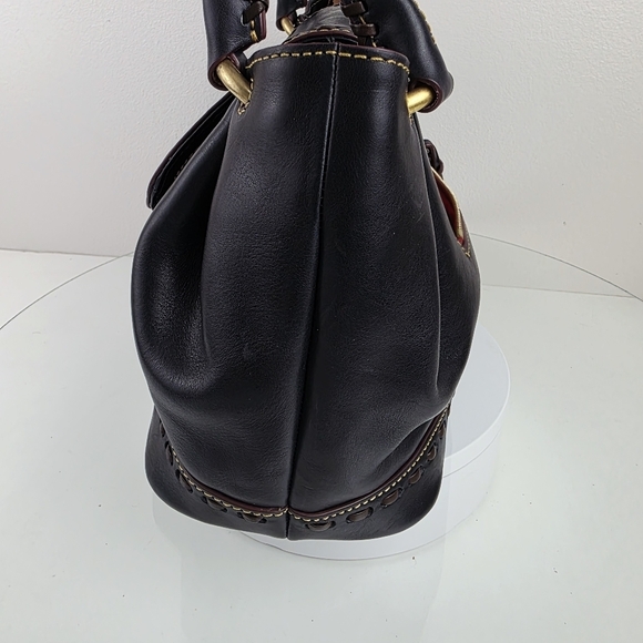 Dooney Bourke Florentine Leather Satchel Dark Navy - Picture 5 of 11